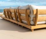 Teak Wood Commercial Hotel Sofa Garden Set Furniture with Middle Sofa Size