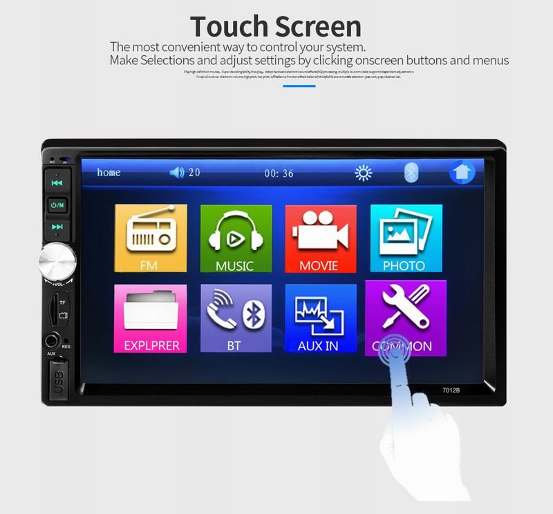 Ouchuangbo 7 inch car mp5 audio stereo with USB SD BT aux audio high quality