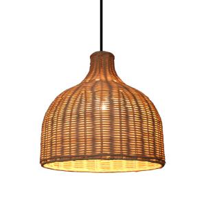 China Bamboo Rattan Pendant Lights Round Shape For Indoor Lighting factory