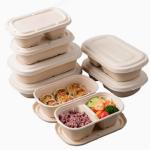 850ml Bagasse Takeaway Containers For Food Packaging In Restaurante
