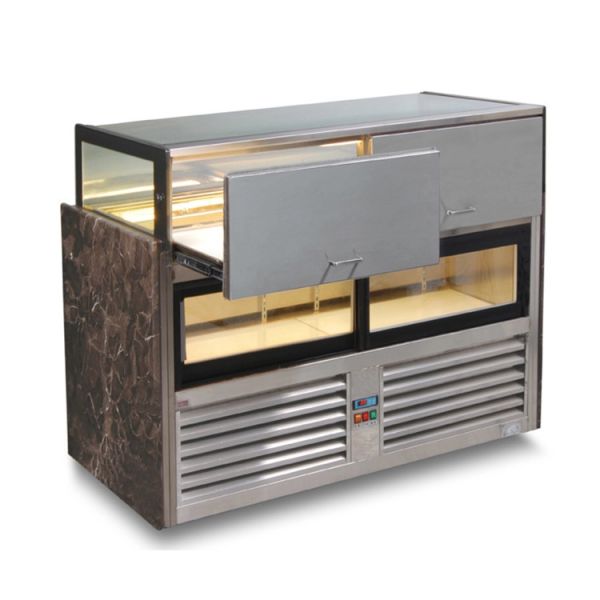 China 1.5M Drawer type chocolate cabinet cake display cabinet factory