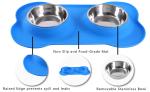 Active Pets Dog Bowl Set Stainless Steel No Spill Mess-Proof Food & Water Dog