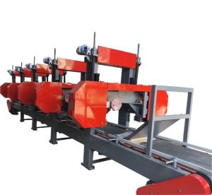 China 5 Heads Pine Wood Industrial Sawmill Equipment Horizontal Resaw Bandsaw For Wood factory