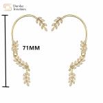 Women Diamond Zircon 18k Gold Plated Jewelry Leaf Heart Ear Hook Earrings
