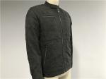 Winter Mens Nubuck Leather Jacket Charcoal Color Mandarin Collar TW68174