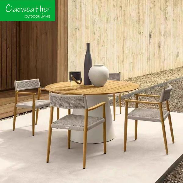 Custom Design Teak Wood Table Chair Set Modern Outdoor Furniture for Hotel