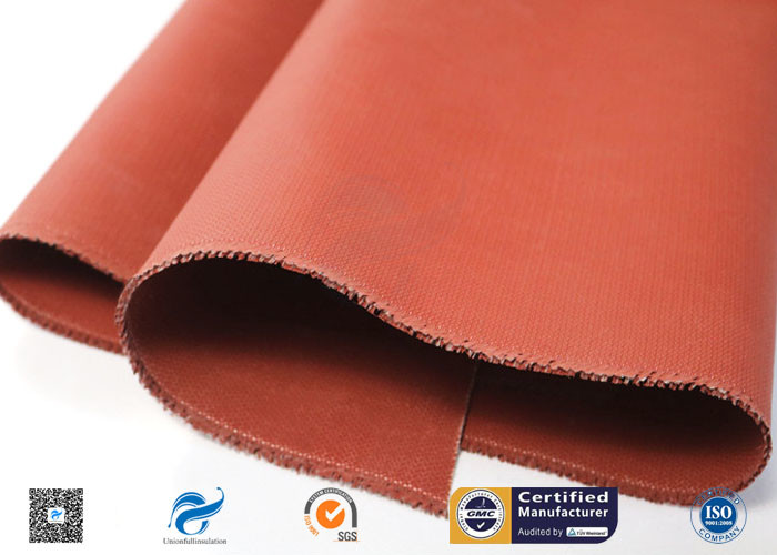 Red Silicone Coated Fiberglass Fabric High Temperature Resistance 590g