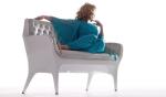 Replica Showtime Poltrona Chair Fiberglass Arm Chair Furniture , Blue White