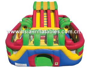 China Round Inflatable Obstacle Challenges Course / Inflatable Party Games For Kids factory