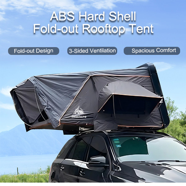 Waterproof Windproof 4 Person Roof Top Tent Slim Camping
