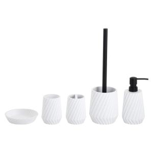 China Swirl Polyresin bathroom Countertop sets White color with black parts factory