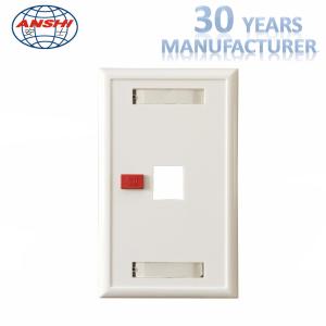 China Arc Surface 1 Port Faceplate RJ45 Keystone Jack Flush Mount Plate White / Ivory Color factory