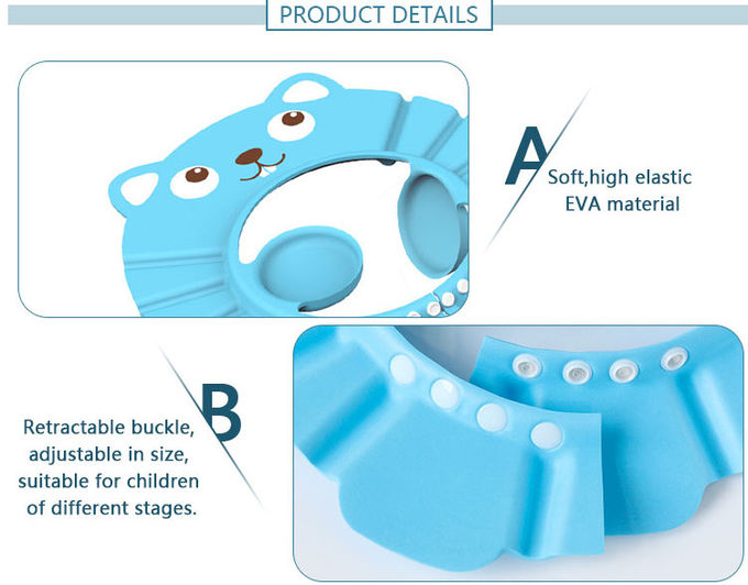 Waterproof Kids Shampoo Cap Adjustable Baby Shower Visor Protection Hat Soft Cartoon
