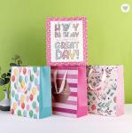 Drawstring Takeaway Thank You Paper Bag Packaging Recyclable Christmas Gift Bags