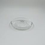4pcs Glass Bathroom Accessories Set Clear With Round Shape Ribbed Stripe