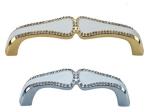Gold Plated Crystal Door Pulls Gorgeous 96mm Chrome With Shiing Crystal Dresser