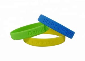 China Customized Debossed Sports Silicone Wristbands 202x12x2mm Solid Colors factory