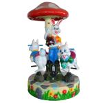3 seats small rabbit carousel with cute cartoon design for kids indoor
