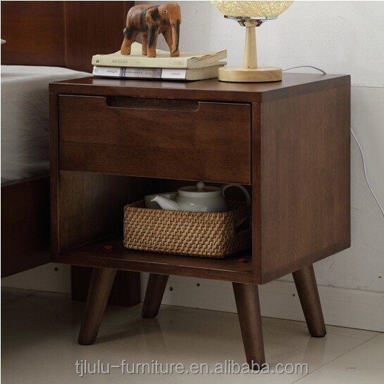 Solid Wood Nightstand Fashionable Storage Cabinet for Bedroom and Living Room Decor