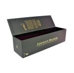 Black Wine Bottle Packaging Boxes With UV Print Gold Foil Stamping Embossing