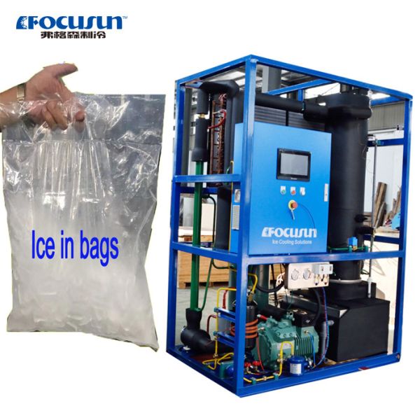 China High Capacity 60 000 Kilos PLC Ice Roll Tube Making Machines with R404A Refrigerant factory