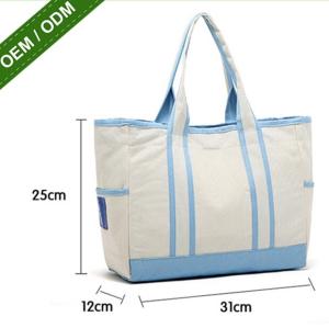 China Custom Blank Cotton Tote Bag New Fashion Price Canvas Satchel Bag factory