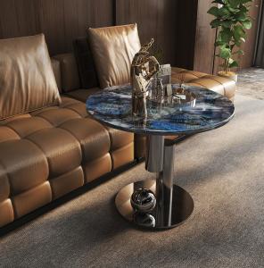 China SS Edge Marble And Gold Sofa End Table Telephone Table factory