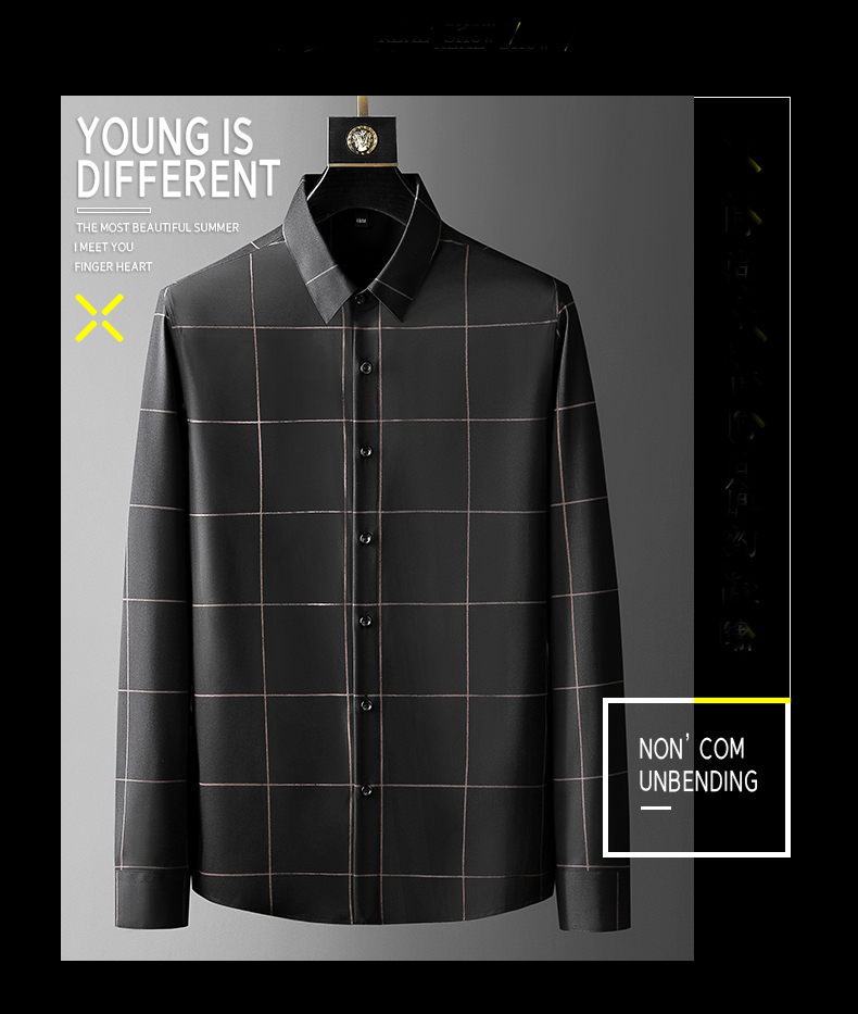 100% Cotton Men's Plaid Shirts Autumn Fashion Casual Large Size Long Sleeve Crop Shirt