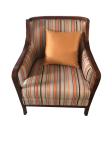 Solid wood frame fabric upholstery hotel lounge chair/single sofa
