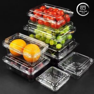 China Grapes Lychees & Cherries PET Clamshell Food Containers Transparent Plastic Boxes on sale
