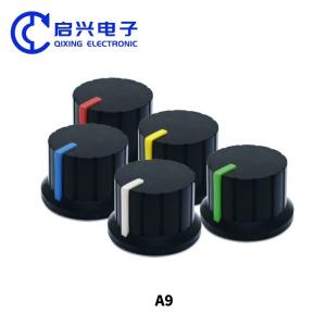 China A9 volume knob potentiometer knob Plastic control knob 6mm white red green blue yellow orange factory