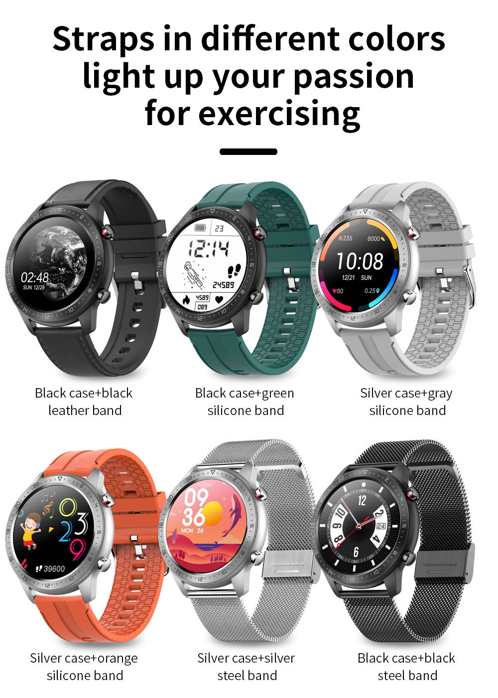 Sport Style Heart Rate Monitor Blood Pressure Blood Oxygen Tracker Bt Call Smartwatch Local Music Player Smart Watch Mx13z