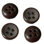 Resin Fancy Plastic Buttons 4-Holes Dark Brown Color In 15L For Sewing Shirt