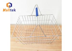 China 28L Metal Grid Supermarket Carry Shopping Basket 450*320*200mm factory