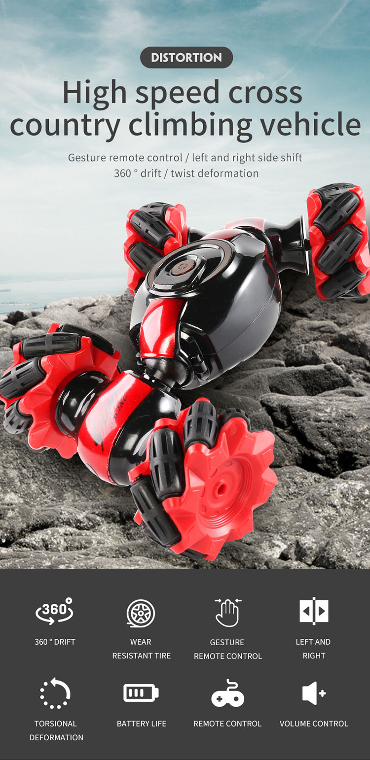 Watch Remote Control Deformation Off-Road Vehicle Drift Climbing Car with USB Cable