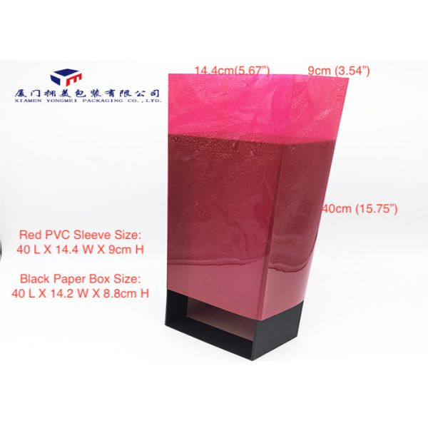 Clear Rigid Red PVC Sleeve Small Plastic Gift Boxes For Gifts 40X14.4X9cm