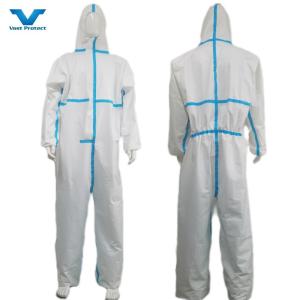 China OEM Accepted Anti-Spray Disposable Protective Suit Waterproof Typr4/5/6 Cat3 Coverall factory