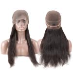 360 Lace Front Human Hair Wigs / 150% Density Brazilian Straight Hair Extensions