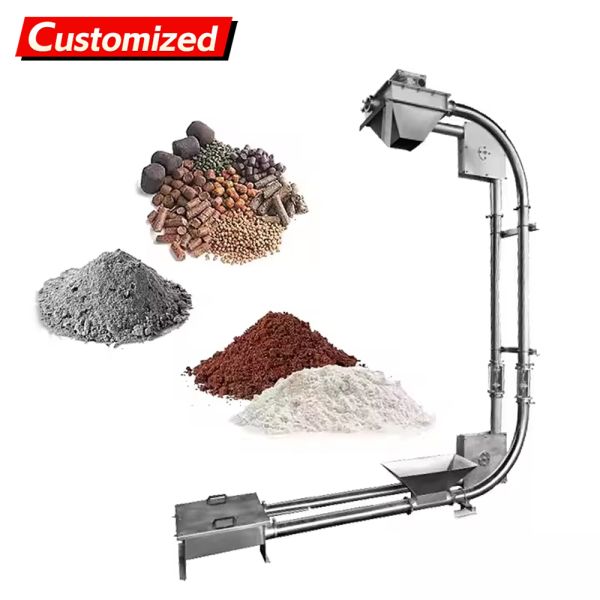 Customized Tube Chain Conveyor Stainless Steel Tube Chain Conveyor Vertical and Horizontal Combination Tube Chain Conveyor Sealing Processing Sturdy