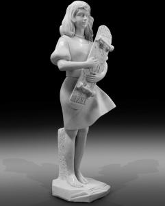 China Indoor art exhibition marble sculptures beautiful girl stone statue,stone carving supplier factory