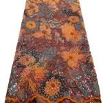 2023 High Quality Friendly lace with sequins fabric selling for african market