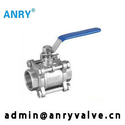 DIN3202 NPT Threaded 3pc Casted Steel SS304 CF8M Body PTFE Seat Ball Valve