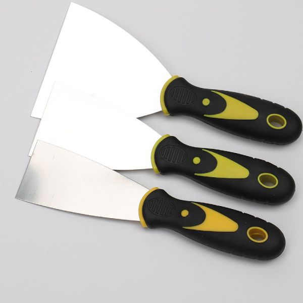 Two-color Handle Putty Knife 1 Inch 2 Inch 3 Inch 4 Inch 5inch 6inch Rubber Handle Putty Knife Stainless Steel Cleaning Blade