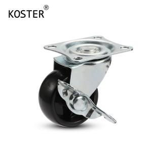 China Ball Bearing Light Duty 1-3 inch Furniture PP Black Swivel Caster Wheel for Furniture factory
