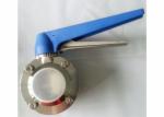 Butt Welded Hygienic Butterfly Valves Stainless Steel With Trigger Handle