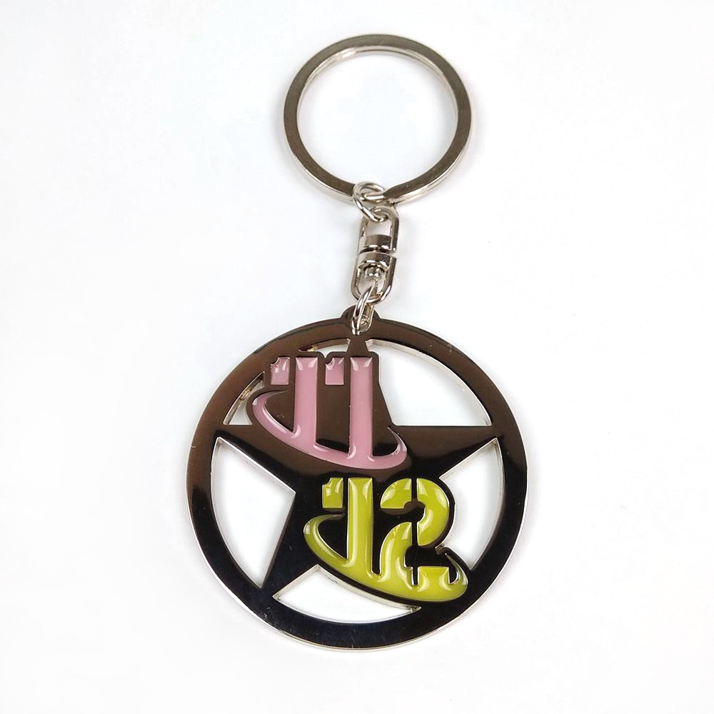 Color Transparent Lacquer Promotional Keychain Vibrant Twist For Brand