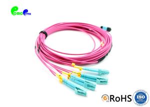 China OM4 10M 8F MPO Trunk Cable MPO female To 4x LC Duplex Patch Cable Fanout 2.0mm LSZH factory