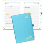 PU Leather Embossed Daily Planner 2024 Professional Desk Organizer Weekly Agenda