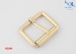 Hand Polished Roller Metal Belt Buckle Light Gold Color Plating Component For
