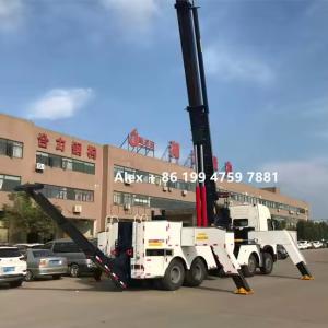 China 8x4 5 Stages Boom 50 Ton Rotator Wrecker With H Shape Front And Rear Outriggers factory